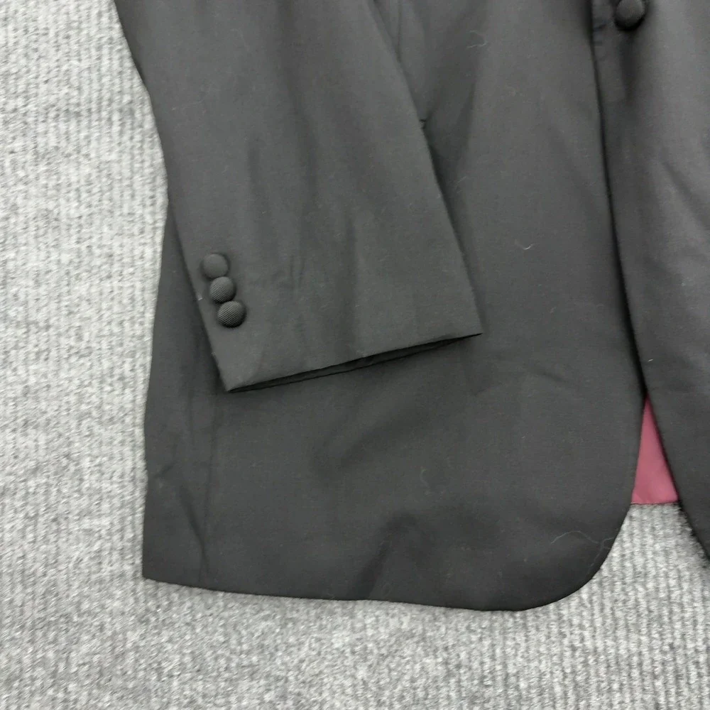 Jos A Bank Tuxedo Jacket Mens 46 Black Wool Peak Lapel Signature Formal Blazer
